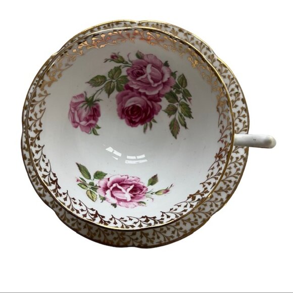 Vintage Collingwood Fine Bone China Tea Cup & Saucer Mauve Pink Roses w/ Gold - Picture 5 of 12